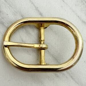 Oval Gold Tone Simple Basic Belt Buckle